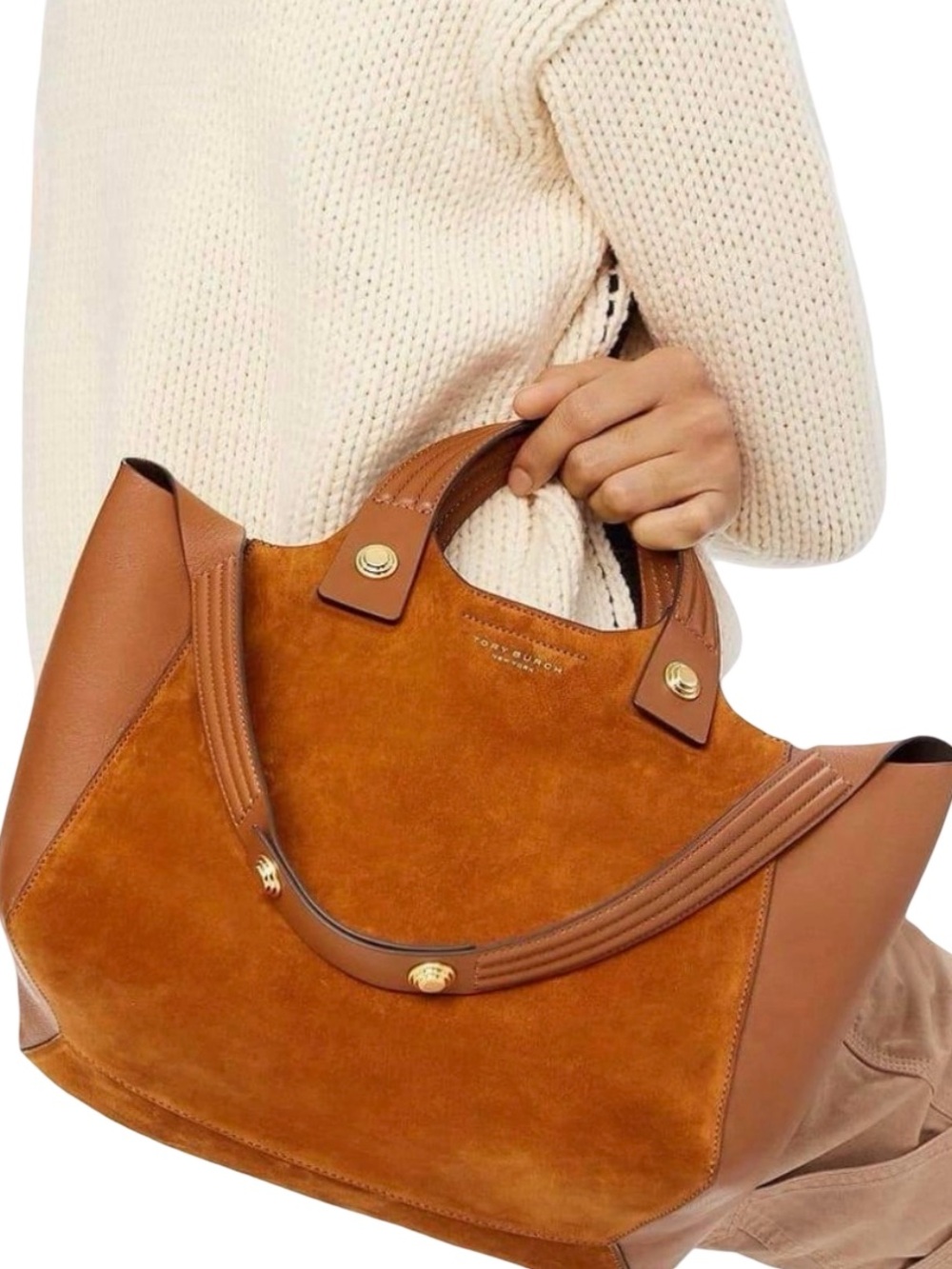 Tory Burch Rory Suede and Leather Tote bag